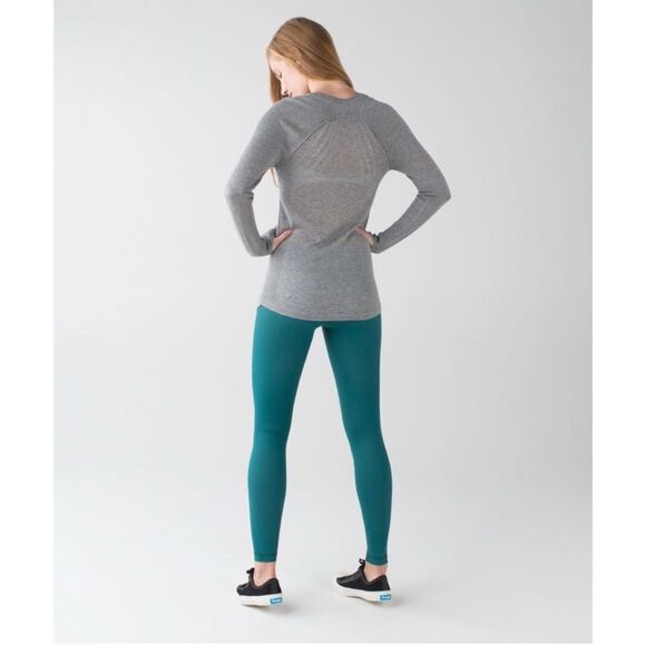 Lululemon Forage Teal Denim Wunder Under Pants size 8 - Picture 5 of 9